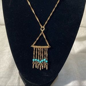 Mental and blue beads